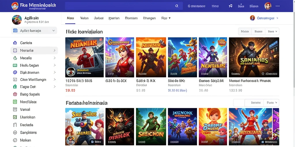 Antarmuka utama permainan yang menarik dan mudah dinavigasi.
