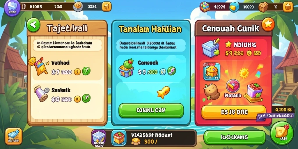 Tangkapan layar menunjukkan antarmuka utama game yang menarik.