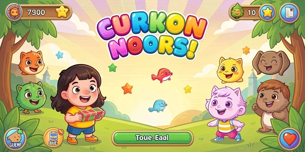 Tampilan antarmuka utama game dengan karakter utama.